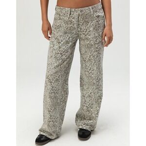 RSQ Women's Size 25 (31"x31")Leopard Print Low Rise Baggy Jeans / #26121